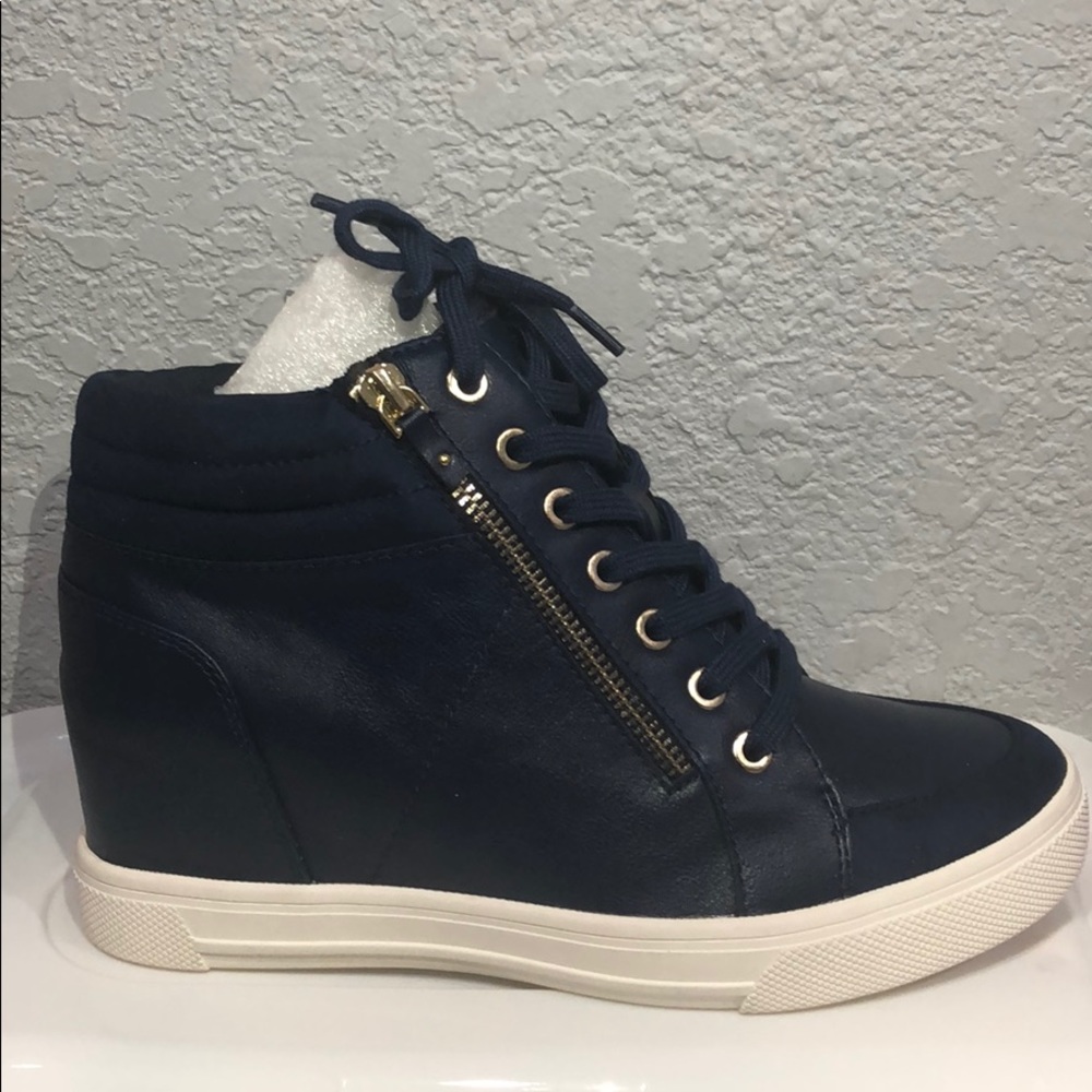 Aldo Navy Wedged Sneakers
